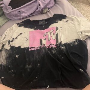 MTV Kids Tie-Dye T-Shirt - Black and White